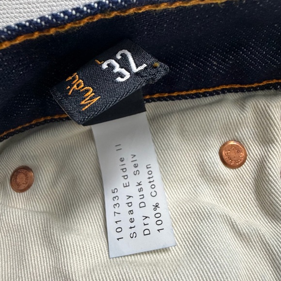 NUDIE JEANS Selvedge Denim tapered leg Rigid Steady Eddie II Denim Size 32 - Picture 12 of 16